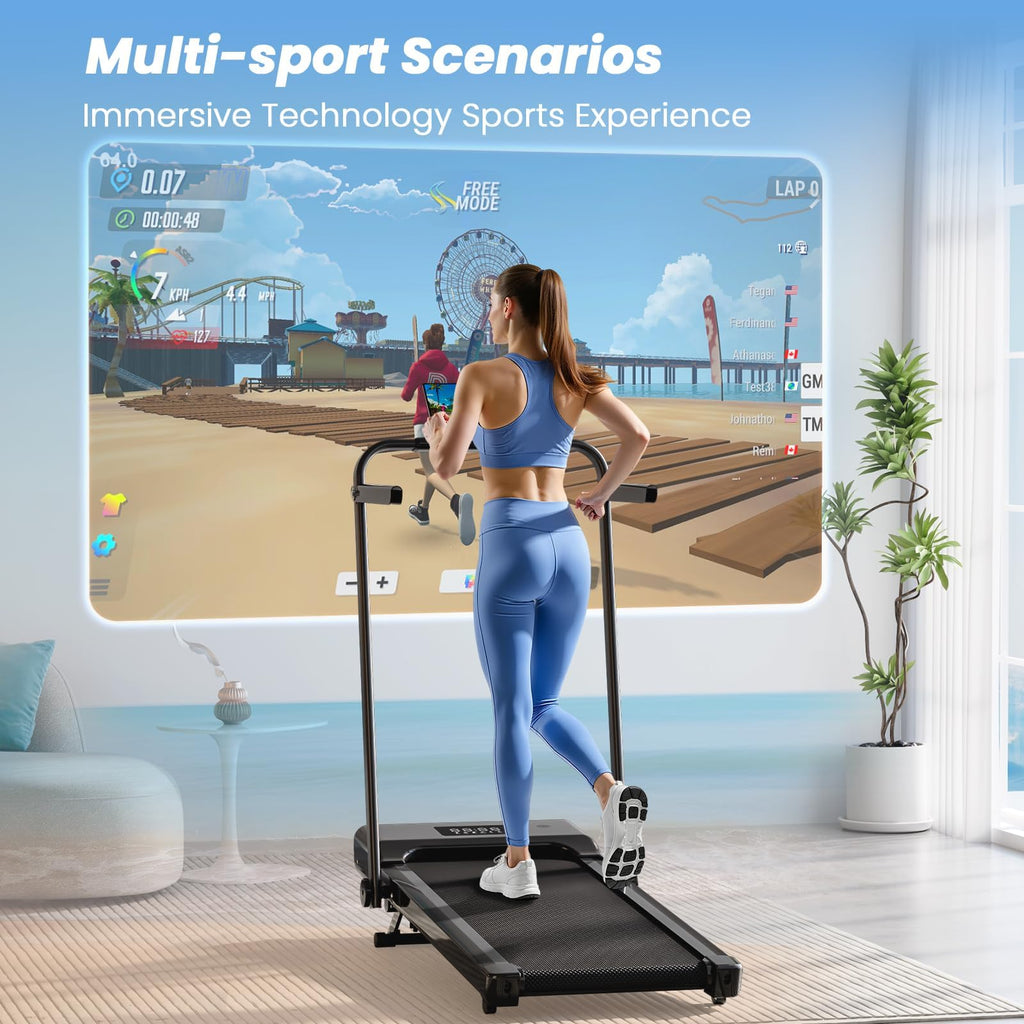 Lacuffy CT06 Foldable 3 in 1 Treadmill with Incline and Handle Bar-US